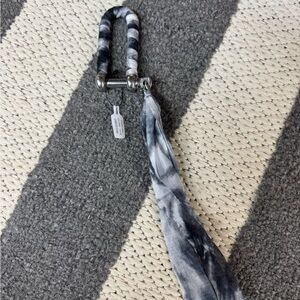 Free People Wrapped Carabiner Clip Purse Bag Suitcase Charm Black White NWT!